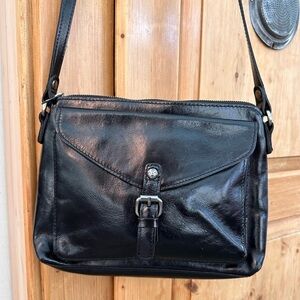 Patricia Nash Kirby Black Leather Crossbody - Medium Size - Buttery Soft